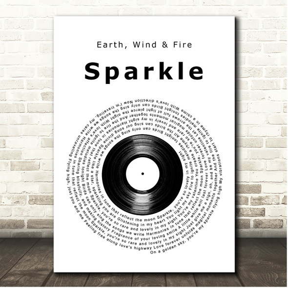 Earth, Wind & Fire Sparkle Vinyl Record Song Lyric Print