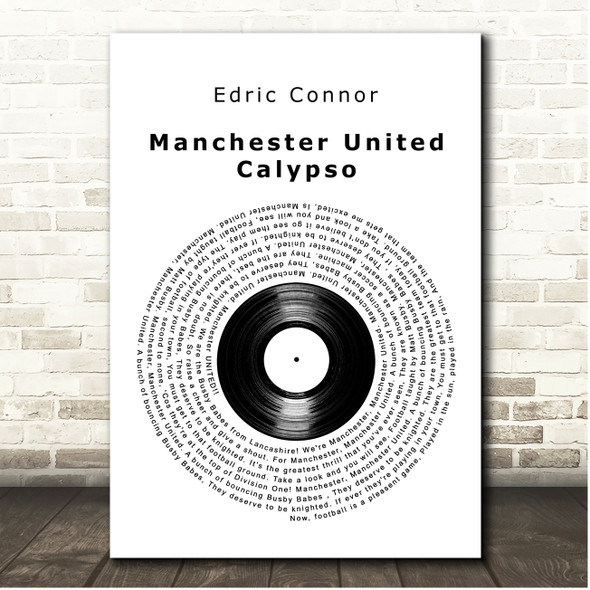 Edric Connor Manchester United Calypso Vinyl Record Song Lyric Print