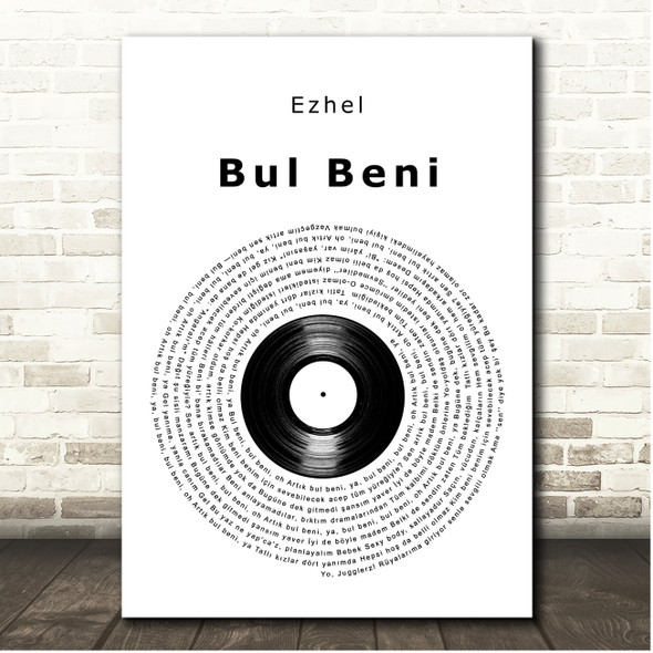 Ezhel Bul Beni Vinyl Record Song Lyric Print