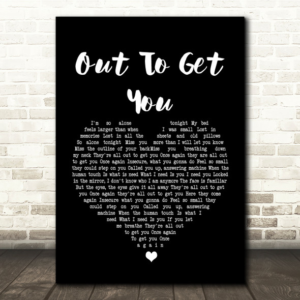 James Out To Get You Black Heart Song Lyric Quote Print