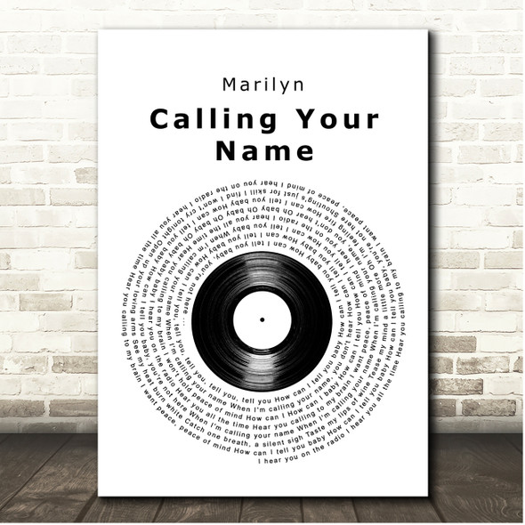 Marilyn Calling Your Name Vinyl Record Song Lyric Print