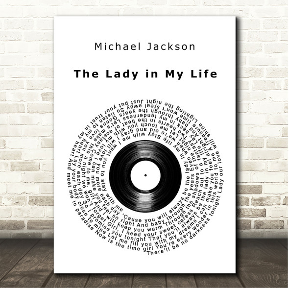 Michael Jackson The Lady in My Life Vinyl Record Song Lyric Print
