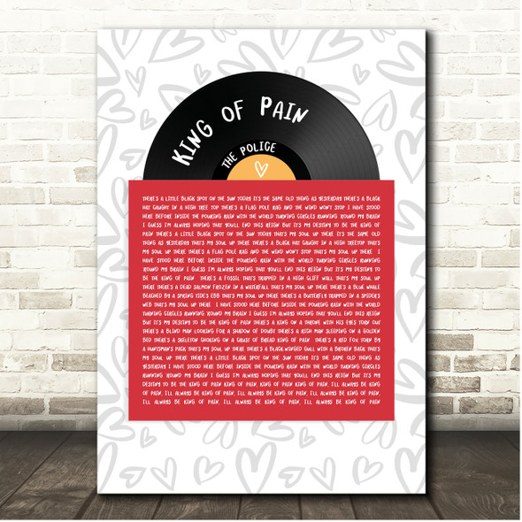 The Police King of Pain Vinyl Record In Sleeve Hearts Song Lyric Print