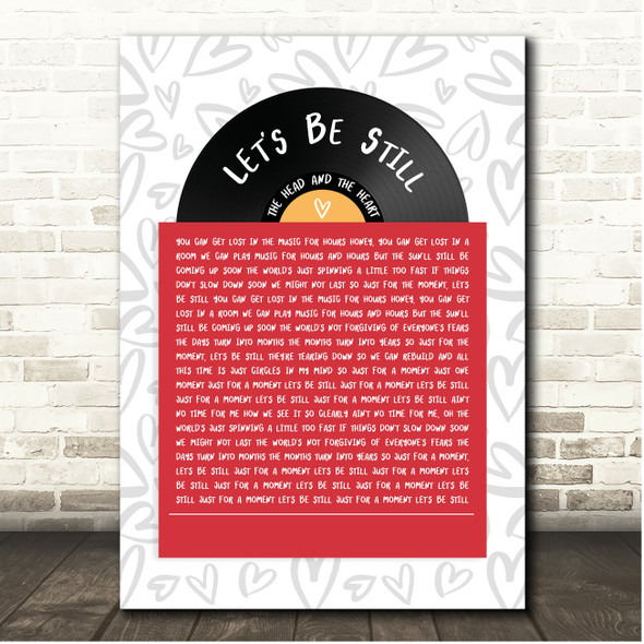 The Head and the Heart Let's Be Still Vinyl Record In Sleeve Hearts Song Lyric Print