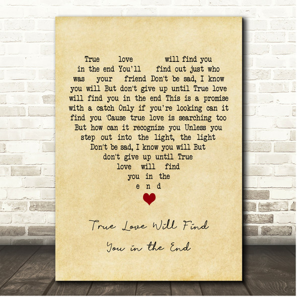 Daniel Johnston True Love Will Find You in the End Vintage Heart Song Lyric Print