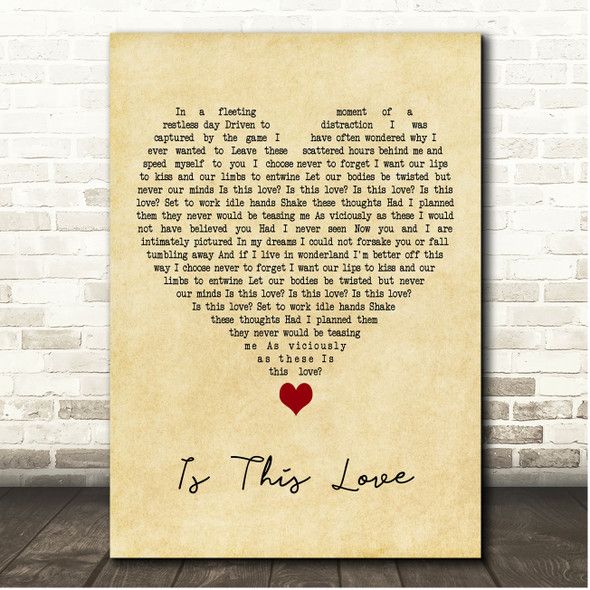 Alison Moyet Is This Love Vintage Heart Song Lyric Print