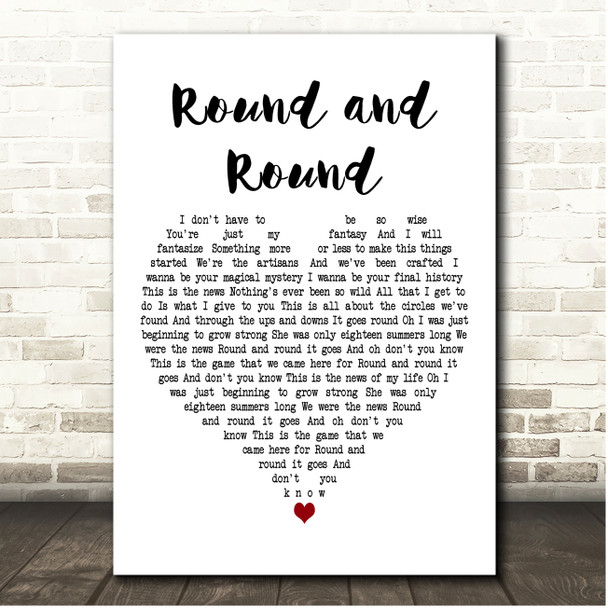 Spandau Ballet Round and Round White Heart Song Lyric Print