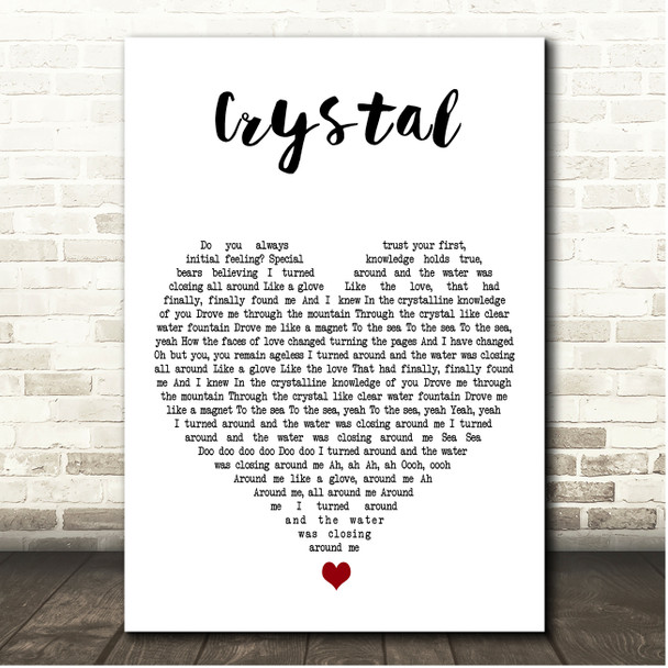 Stevie Nicks Crystal White Heart Song Lyric Print