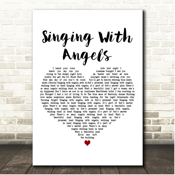 Suzi Quatro Singing With Angels White Heart Song Lyric Print