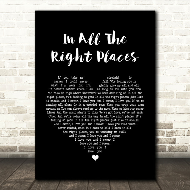 Lisa Stansfield In All The Right Places Black Heart Song Lyric Quote Print