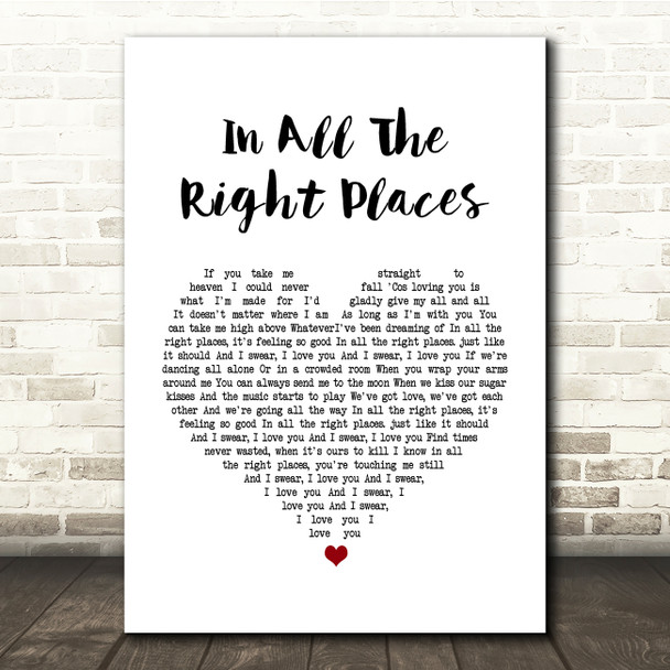 Lisa Stansfield In All The Right Places White Heart Song Lyric Quote Print