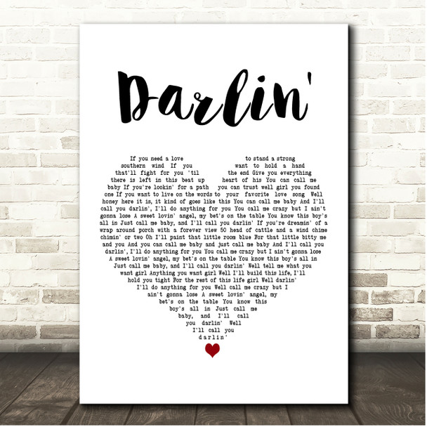 Triston Marez Darlin' White Heart Song Lyric Print
