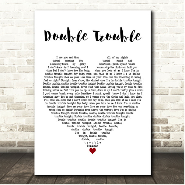 Will Ferrell & Molly Sandén Double Trouble White Heart Song Lyric Print