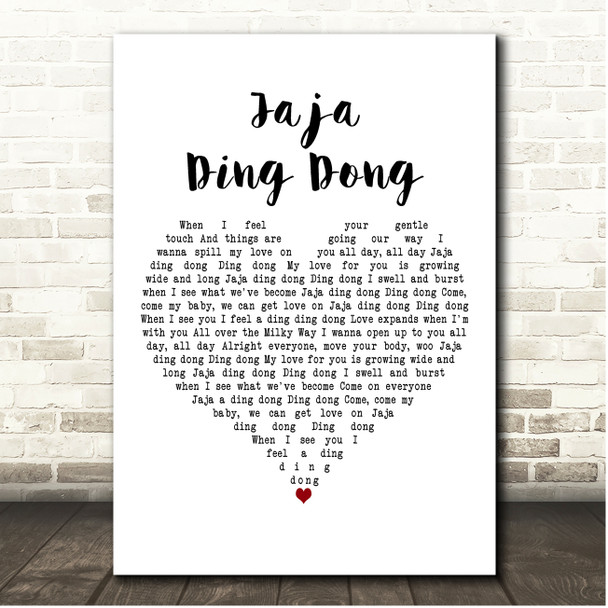 Will Ferrell & My Marianne Jaja Ding Dong White Heart Song Lyric Print