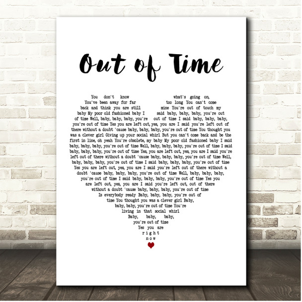 Chris Farlowe Out of Time White Heart Song Lyric Print