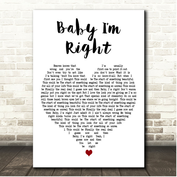 Darius Rucker Baby Im Right White Heart Song Lyric Print