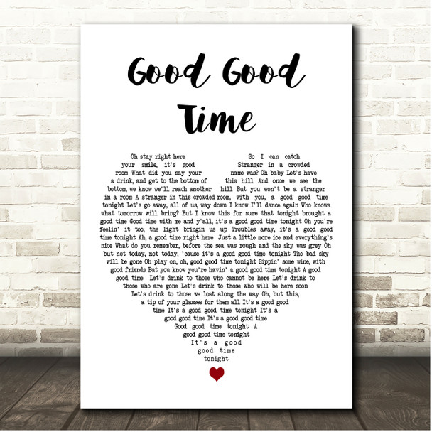 Dave Matthews Band Good Good Time White Heart Song Lyric Print