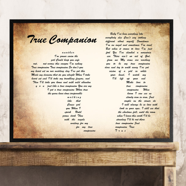 Marc Cohn True Companion Man Lady Couple Song Lyric Quote Print