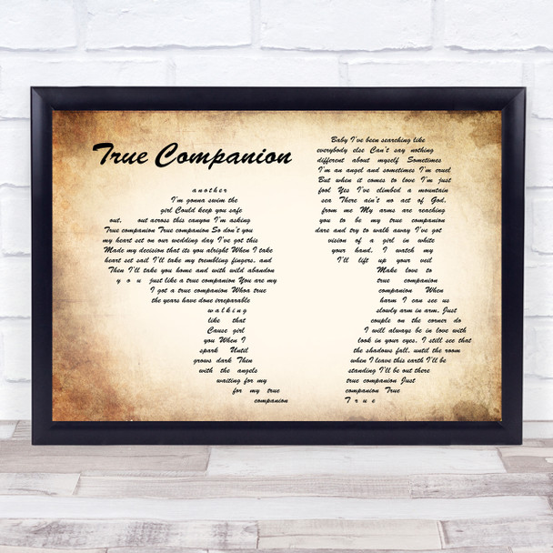 Marc Cohn True Companion Man Lady Couple Song Lyric Quote Print