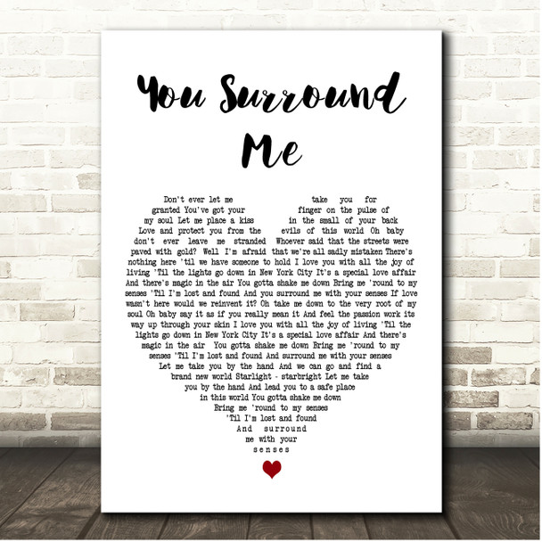 Erasure You Surround Me White Heart Song Lyric Print