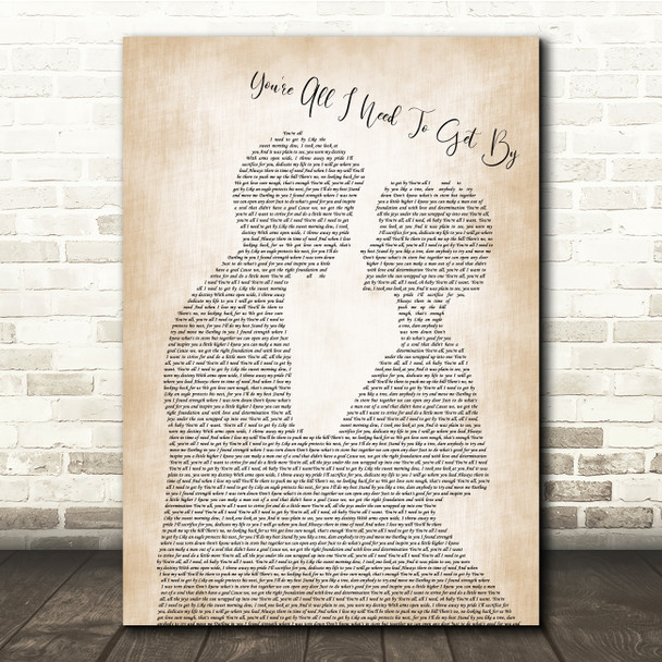 Marvin Gaye Tammi Terrell You're All I Need To Get By Man Lady Song Lyric Print