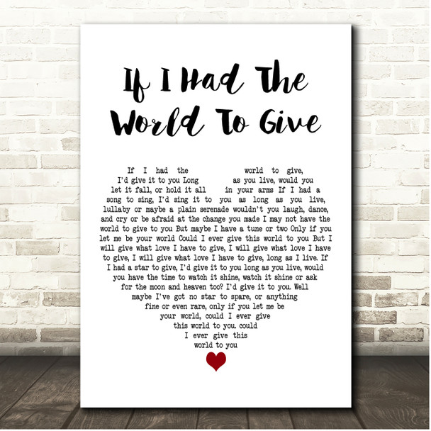 Grateful Dead If I Had The World To Give White Heart Song Lyric Print