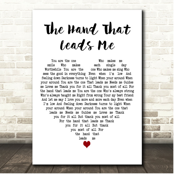 Jane McDonald The Hand That Leads Me White Heart Song Lyric Print