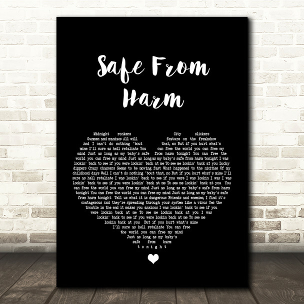 Massive Attack Safe From Harm Black Heart Song Lyric Quote Print