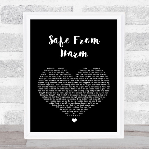 Massive Attack Safe From Harm Black Heart Song Lyric Quote Print