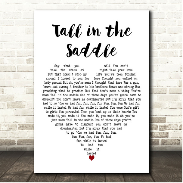 Joan Armatrading Tall in the Saddle White Heart Song Lyric Print