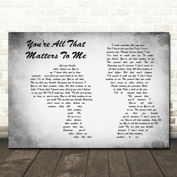 Curtis Stigers You're All That Matters To Me Grey Landscape Man & Lady Song Lyric Print