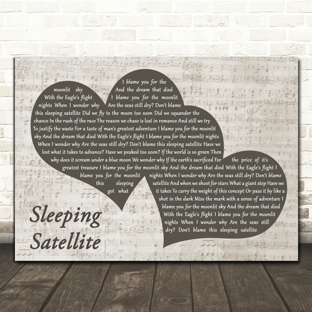 Tasmin Archer Sleeping Satellite Black & White Two Hearts Song Lyric Print