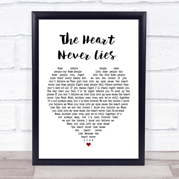 McFly The Heart Never Lies White Heart Song Lyric Quote Print