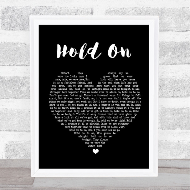 Michael Buble Hold On Black Heart Song Lyric Quote Print