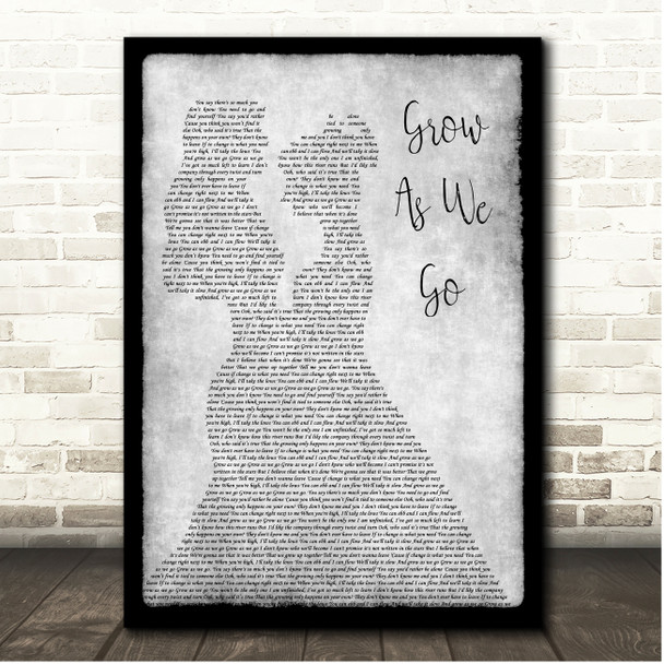 Ben Platt Grow As We Go Grey Black Border Lesbians Song Lyric Print