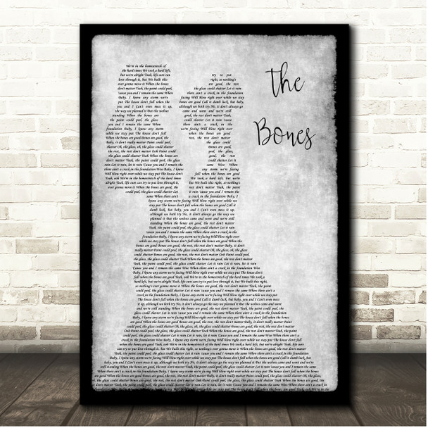 Maren Morris The Bones Grey Black Border Lesbians Song Lyric Print