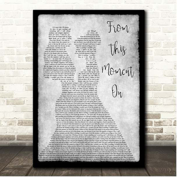 Shania Twain From This Moment On Grey Black Border Lesbians Song Lyric Print