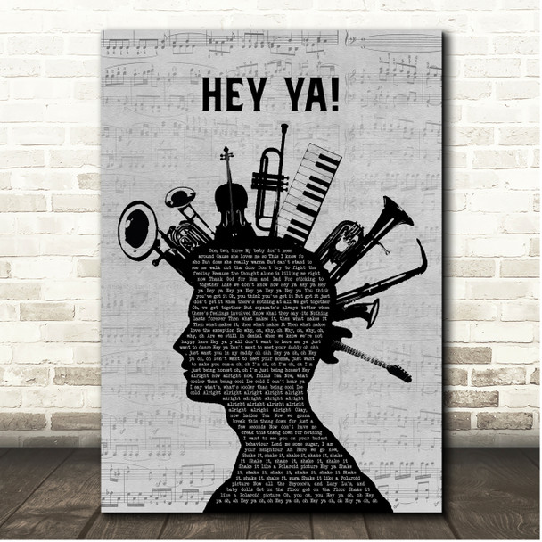 OutKast Hey Ya! Musical Instrument Mohawk Song Lyric Print