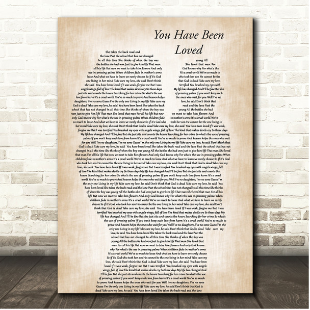 George Michael You Have Been Loved Mother & Baby Song Lyric Print