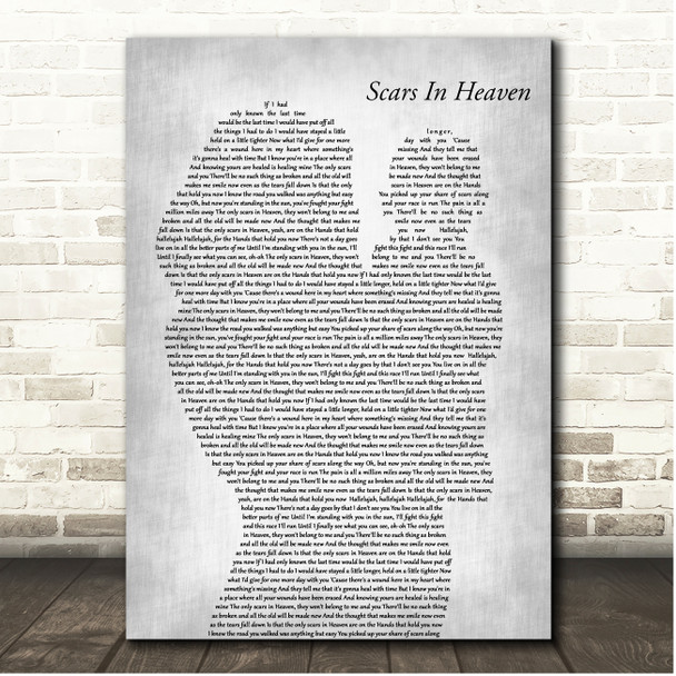 Casting Crowns Scars In Heaven Mother & Baby Grey Song Lyric Print