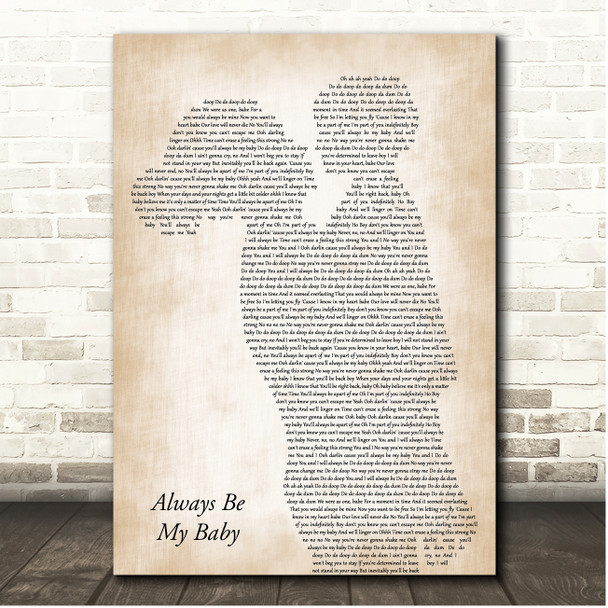 Mariah Carey Always Be My Baby Mother & Child Song Lyric Print