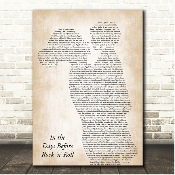 Van Morrison In the Days Before Rock n Roll Mother & Child Song Lyric Print