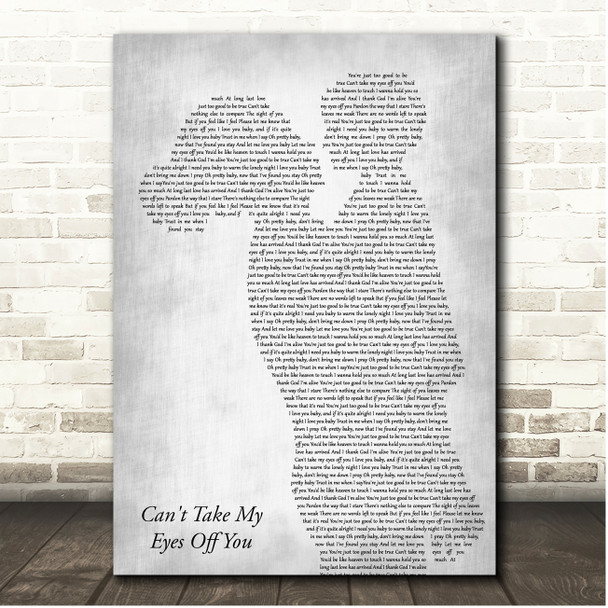 Andy Williams Can't Take My Eyes Off You Mother & Child Grey Song Lyric Print