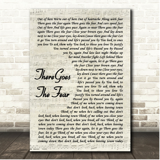 Doves There Goes The Fear Vintage Script Song Lyric Print