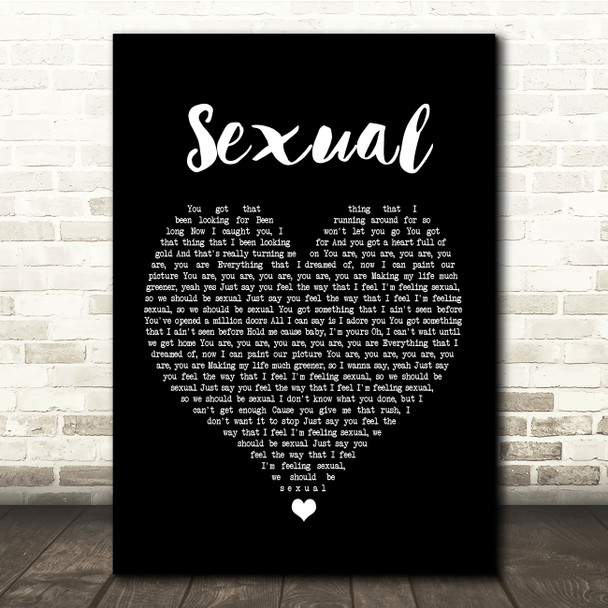 NEIKED Sexual Black Heart Song Lyric Quote Print