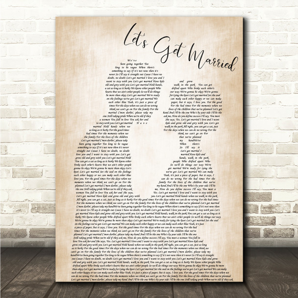 The Proclaimers Let's Get Married Man & Lady Song Lyric Print