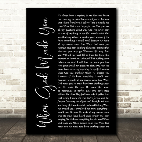 Newsong When God Made You Black Script Song Lyric Quote Print