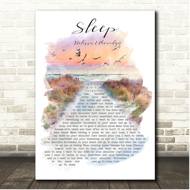 Melissa Etheridge Sleep Beach Sunset Birds Memorial Song Lyric Print
