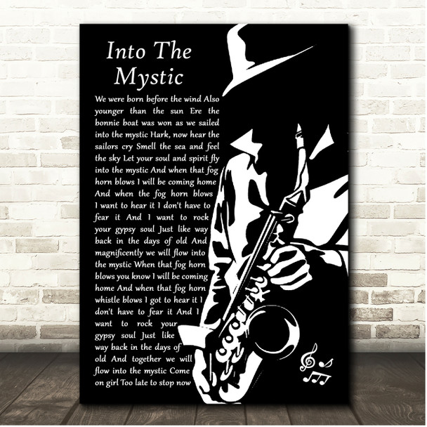 Van Morrison Into The Mystic Saxophone Player Song Lyric Print