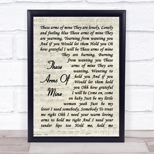 Otis Redding These Arms Of Mine Vintage Script Song Lyric Quote Print